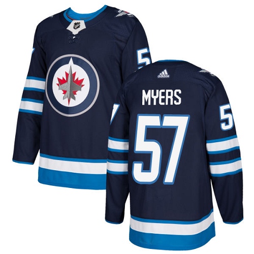 Adidas Men Winnipeg Jets 57 Tyler Myers Navy Blue Home Authentic Stitched NHL Jersey